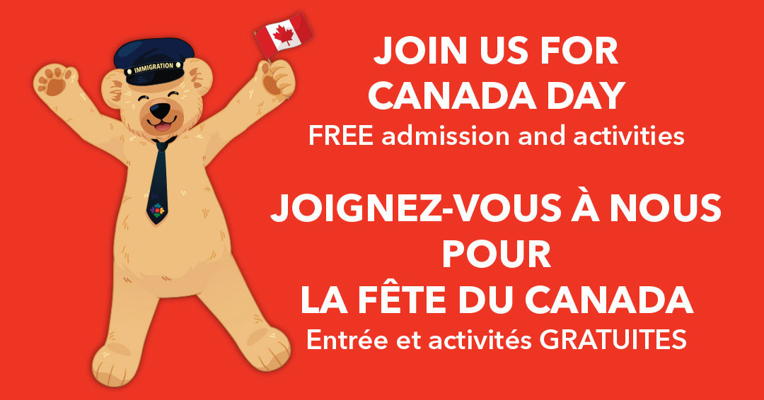 Enjoy Canada Day in Downtown Halifax with Fenton the Bear at the Canadian Museum of Immigration at Pier 21. 