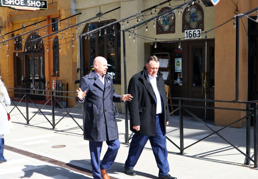 Two men walking