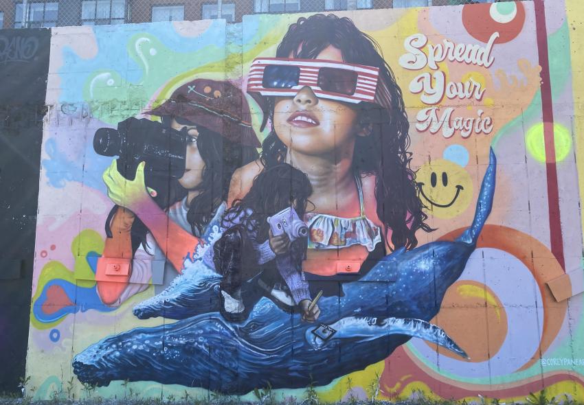 Mural by Corey Pane (@coreypaneart) at "The Hub" on Grafton Street