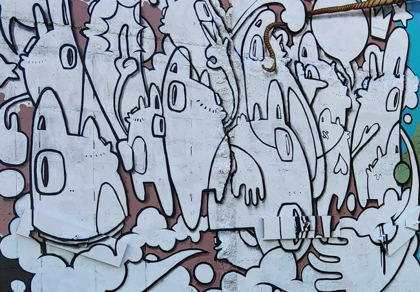 Mural by Ghettosocks (@ghettosocks) at "The Hub" on Grafton Street
