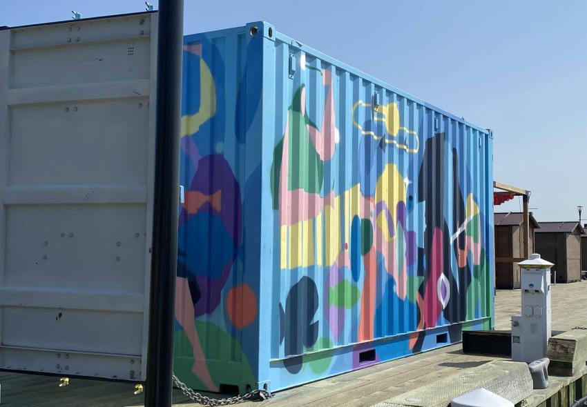 Mural by Boris Biberdžić aka Borrris (@studioborrris) on the Waterfront Container Stage