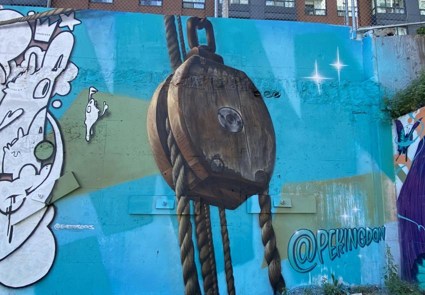 Mural by Donnie aka PekingDon (@pekingdon) at "The Hub" on Grafton Street