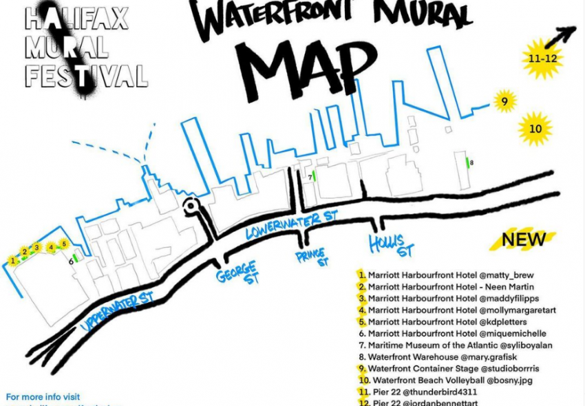 Halifax Mural Festival Waterfront Mural Map