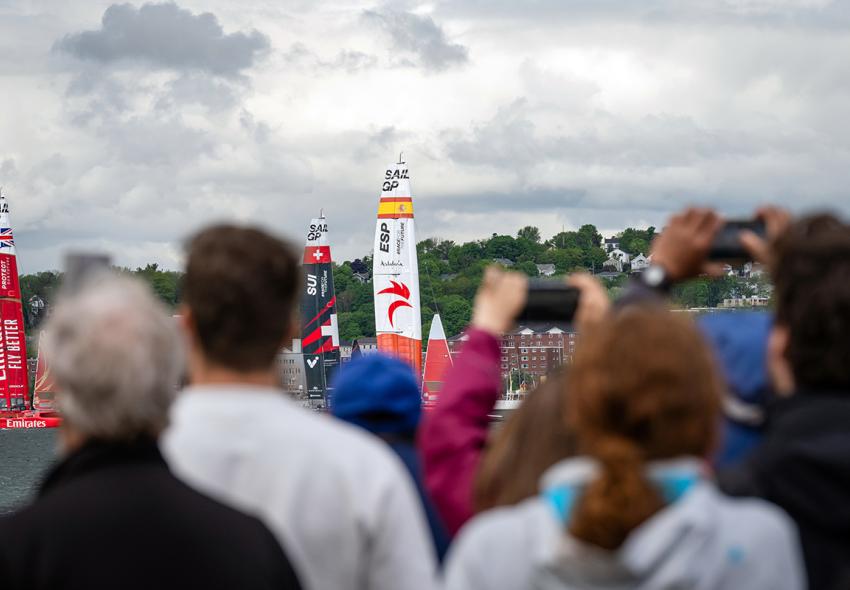 Crowds line the Halifax Waterfront to watch the inaugural ROCKWOOL Canada Sail Grand Prix (SailGP).