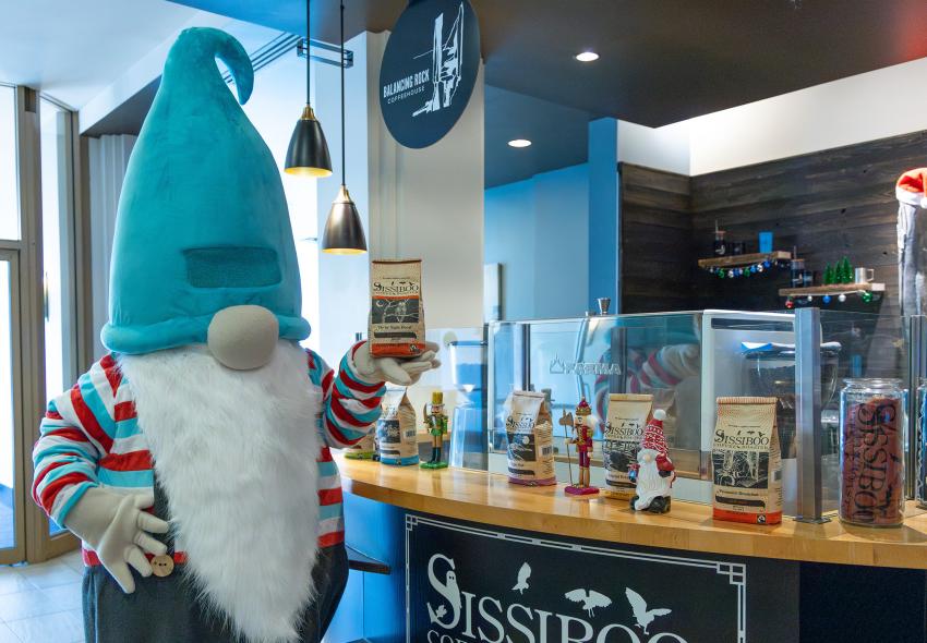 Find Spruce the Gonk, the Evergreen Mascot and enjoy some hot chocolate as part of Spruce's Evergreen Cocoa Trail 