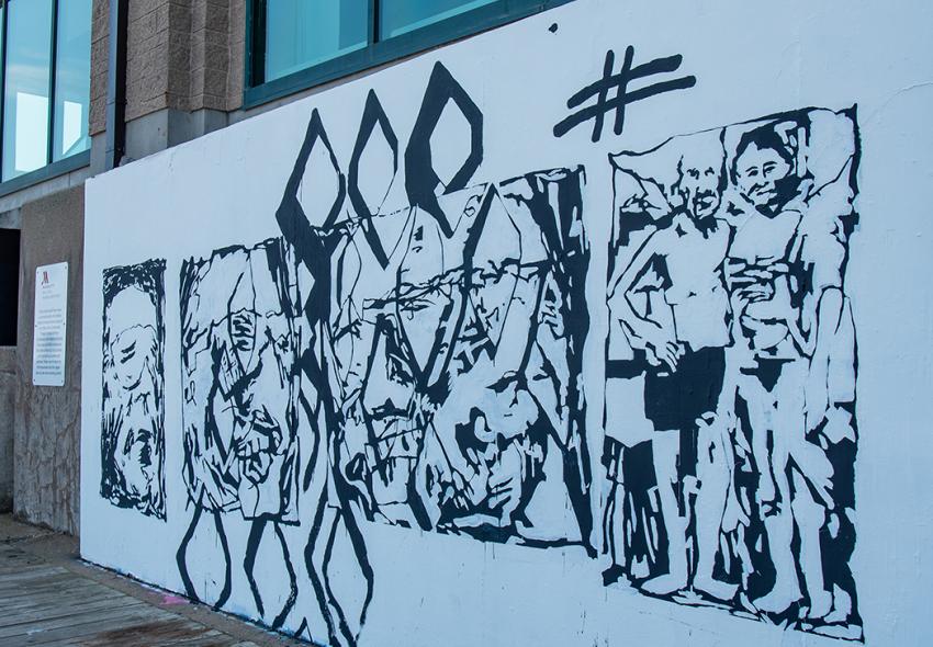 Mural done by @reelstorypostposter, Halifax Marriott Harbourfront