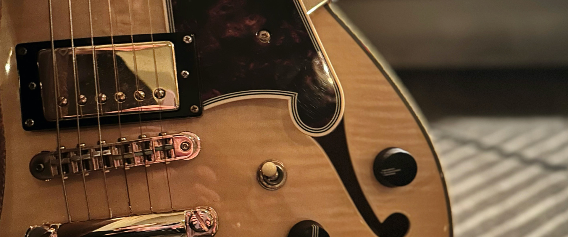 The face of a guitar