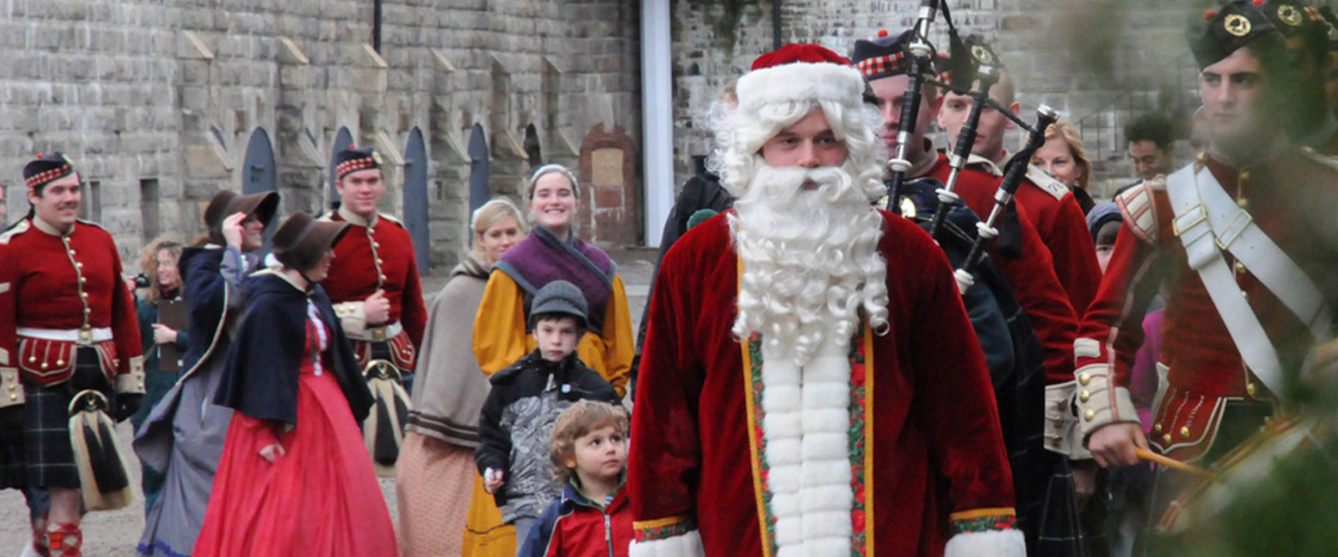 Celebrate Victorian Christmas at the Halifax Citadel National Historic Site, Father Christmas leads a parade across the grounds.