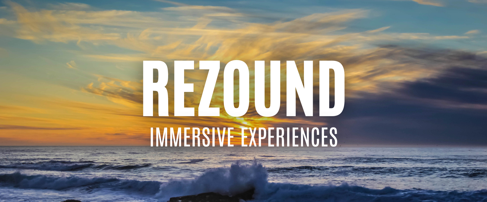 Rezound Immersive Experiences written over the ocean