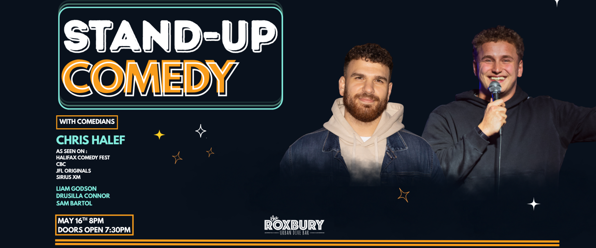 5 comedians headlined by Chris Halef (Just for Laughs, CBC, Sirius XM). Halifax's finest comics for just $10. Don't miss out! 