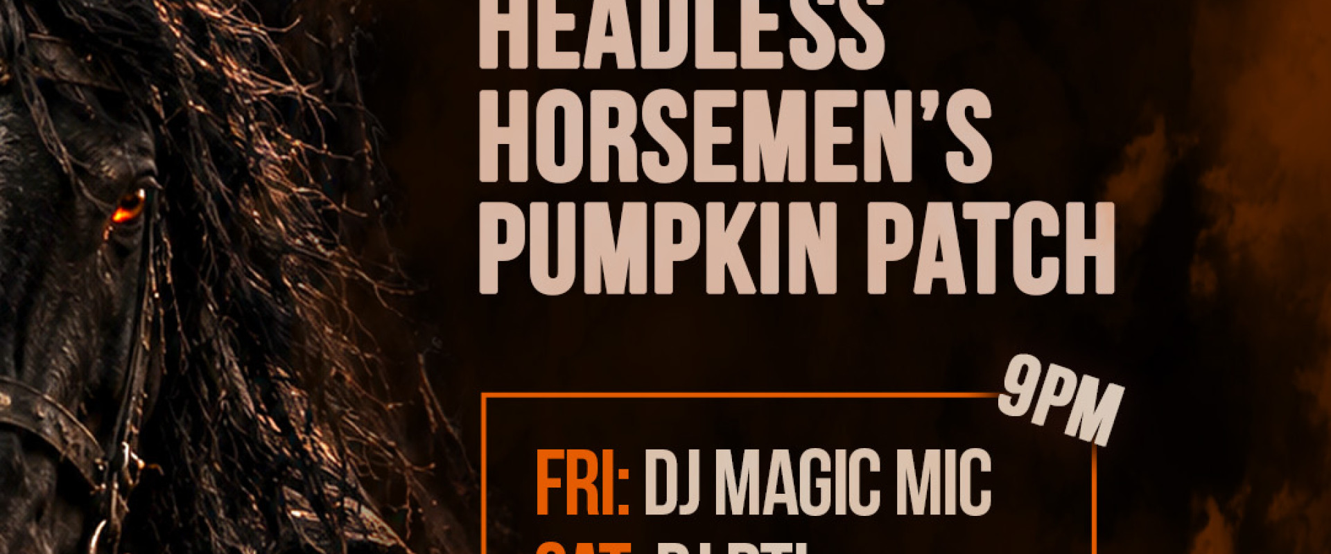 🎃 Headless Horsemen’s Pumpkin Patch at Neon Armadillo! 🕘 9 PM 🎧 Fri, Oct 30: DJ Magic Mic 🎧 Sat, Oct 31: DJ DTL 🍸$2.50 drinks 🎟 pre tickets $10.00, $20.00 at the door (October 30th) 🎟 Pre tickets sold out, $25.00 (October 31st) Friday tickets: https://firstin.app/events/friday-halloween⁠�  📍1743 Grafton Street 