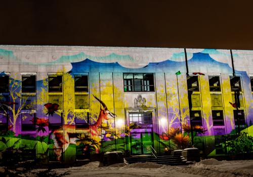 Enjoy the Spring is Coming light projection show as part of DHBC's DELIGHTFUL DOWNTOWN program. 