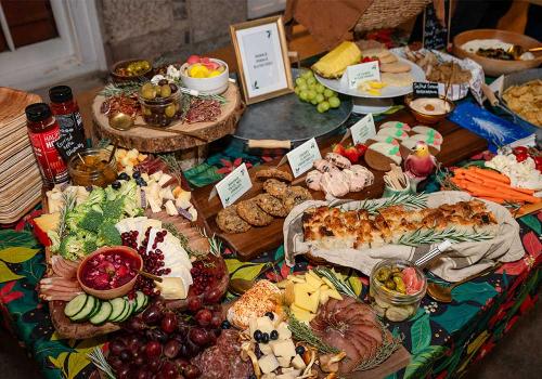 A catering spread