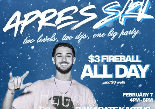 APRÈS SKI vibes are taking over The Decks ❄️🔥 Two levels. Two DJs. One big party. 🎧 DJ Karate Kactus B2B DJ Beefy 🍻 $3 Fireball & $3 wells ALL DAY 🕓 4PM–8PM | Feb 7 🎟️ $10 online | $15 at the door