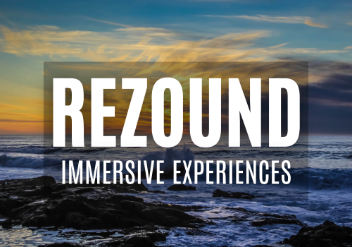 Rezound Immersive Experiences written over the ocean