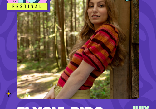 Photo of singer Elysia Biro with date July 10th and TD Halifax Jazz Festival 40th Anniversary logo.