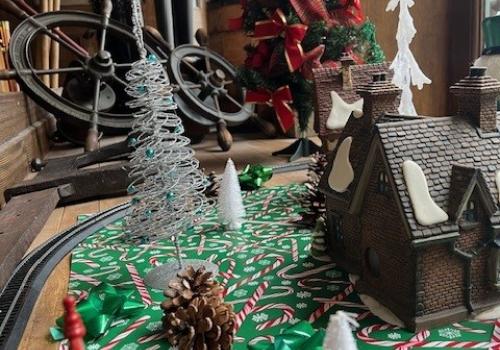 Miniature holiday display in Robertson Store display window, Maritime Museum of the Atlantic