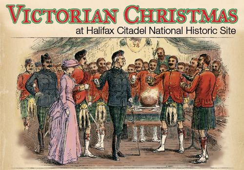 Victorian Christmas at Halifax Citadel National Historic Site illustration with victorian soldiers and their wives