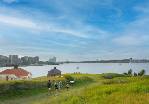 The view from Georges Island towards Halifax Waterfront.