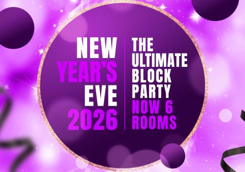 Ring in New Year’s Eve 2026 at The Ultimate Block Party! 🎉 Six rooms, six vibes, and one massive countdown. Tickets dropping soon—get ready! 🥂