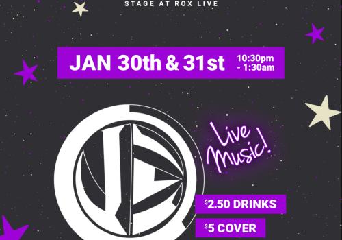 Live music hits hard at Rox Live with Vandal Eyes rocking the Crown Royal Stage on Jan 30th & 31st 🎸⚡ 🕥 10:30pm–1:30am 🍹 $2.50 drinks 🍔 $7 food menu 🎟 $5 cover ($10 after 11pm) Big sound, cheap eats, and a packed dance floor all night.